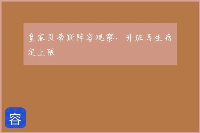 皇家贝蒂斯阵容观察，升班马生存定上限